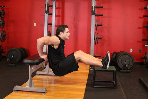 Bench Dips — bitiş pozisyonu