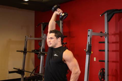 Dambıl Tek Kol Triceps Extension — bitiş pozisyonu