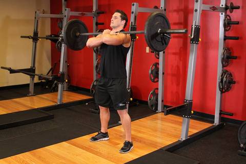 Front Barbell Squat — başlangıç pozisyonu