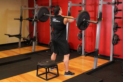 Front Barbell Squat Bench'e — başlangıç pozisyonu