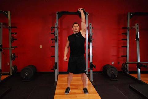 Kettlebell Arnold Press — bitiş pozisyonu