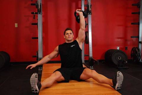 Kettlebell Oturarak Press — bitiş pozisyonu