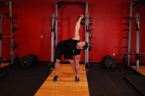Kettlebell Değirmen — bitiş pozisyonu