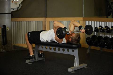 Yatış Triceps Press — bitiş pozisyonu