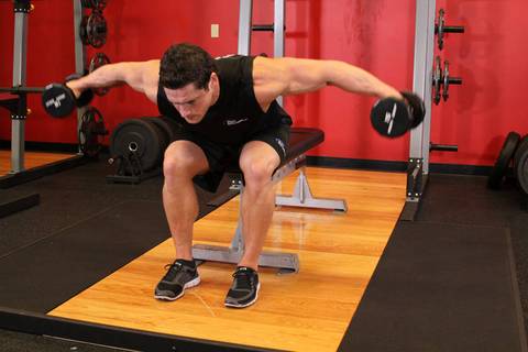 Seated Bent-Over Rear Delt Raise — bitiş pozisyonu