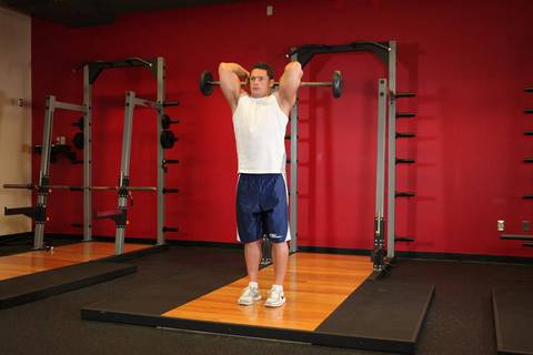 Standing Başının Üzerinde Halter Triseps Ekstansiyonu
