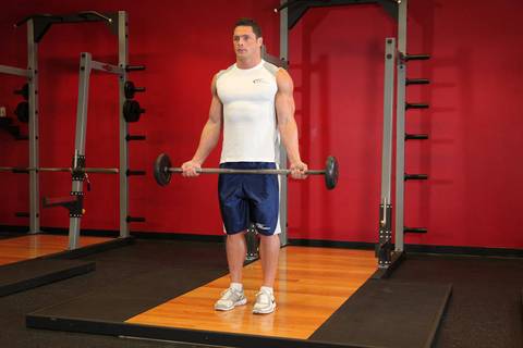 Wide Grip Standing Barbell Curl